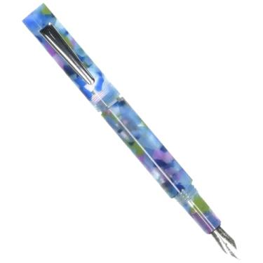 Imagem de Monteverde MVP Caneta-tinteiro quadrados azuis - ponta fina - minicaneta de bolso compacta e versátil - JoWo ponta de fabricação alemã - cartucho e enchimento de conta-gotas