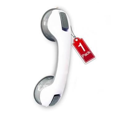 Imagem de 1 pacote com barras de apoio para chuveiros – Barra de chuveiro de sucção forte, barras de apoio seguras para banheiras e chuveiros, cadeira para acessórios de chuveiro internos, barra de apoio de