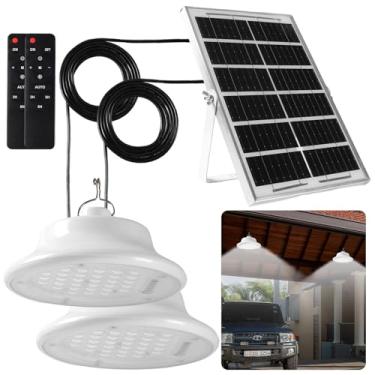 Imagem de FLRONGSUN Luz pendente de galpão solar dia e noite luz solar automática do crepúsculo ao amanhecer interior e exterior com controle remoto para celeiro, pátio, jardim, quintal, gazebo, tenda,