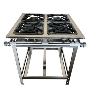 Imagem de Fogão Industrial 4 Bocas Cefaz Linha Diamond Inox 304 Baixa Pressão I3