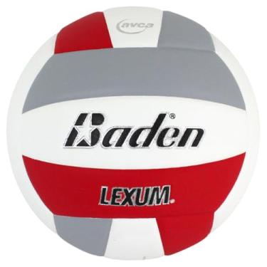 Imagem de Baden | Lexum | Microfibra Composto Premium Indoor Official High School Game Voleibol | Tamanho Oficial 13U a 18U + Peso | Aprovado pela AVCA | Vermelho/Cinza/Branco