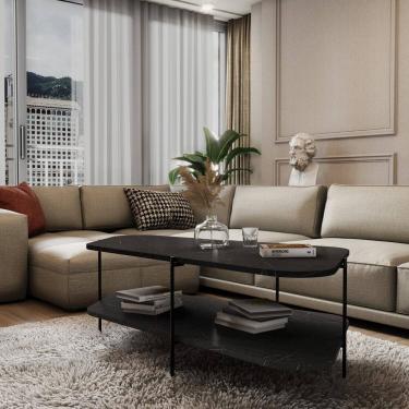 Imagem de Mesa de Centro Oval 110cm X58cm X35cm Reali