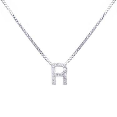 Imagem de Colar inicial cravejada Banhado Prata 925 - Papillon Semi Jóias