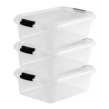 Imagem de Kit 3 Caixas Organizadoras 6 L Plastico Armario Casa Lavanderia Alimen