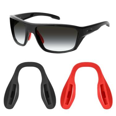 Imagem de Mryok 2 pares de almofadas de nariz de substituição para óculos de sol Oakley Crossrange Split Time OO4129 - ajuste asiático vermelho e preto