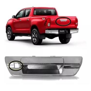 Imagem de Maçaneta Cromada Tampa C/ Furo Camera Hilux 2016 2017 a 2020 - PhD