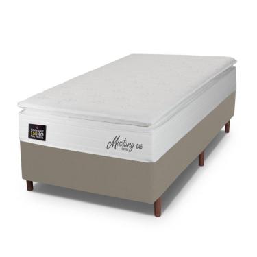 Imagem de Cama Box BaÃº Solteiro Hellen Mustang Espuma D45 Pillow Top 88x188x60cm