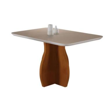 Imagem de Mesa de Jantar Retangular 4 Lugares Gardênia  Base Madeira Maciça, Tam