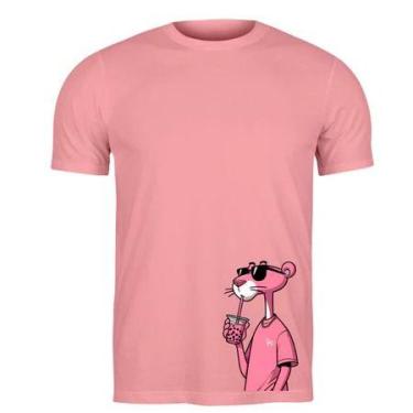 Imagem de Camiseta 100% Algodão Estampa A Pantera Cor De Rosa Pernalonga Piu Piu