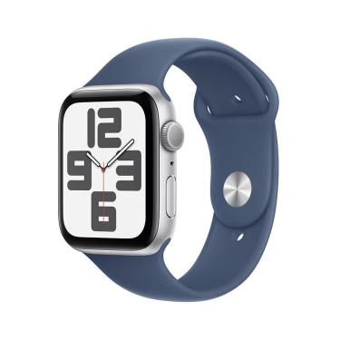 Imagem de Apple Watch se gps Caixa prateada de alumínio – 44 mm Pulseira esportiva denim – p/m