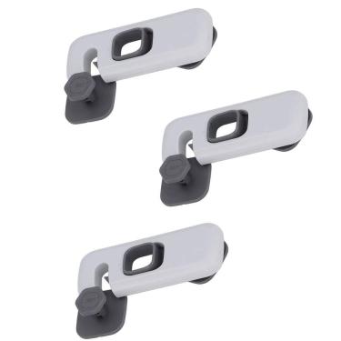 Imagem de Trava de Segurança Geladeira Gaveta Kit 3 unidades Evita Acitente Bebe Criança Armario Porta Janela Fechadura Multiuso Resistente