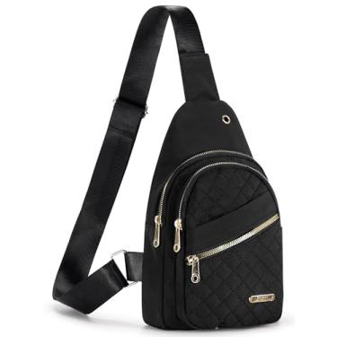 Imagem de Magibag Bolsa tiracolo feminina moderna de couro, pochete de peito, mochila transversal para viagens, Preto, One Size, Vintage