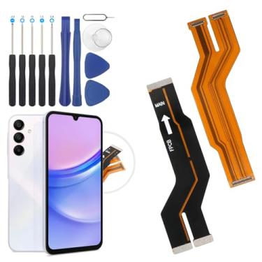 Imagem de YWLRONG Cabo flexível para tela LCD Samsung Galaxy A15 para Samsung A15 A155 A156 placa mãe conector de placa-mãe cabo flexível fita digitalizador conjunto substituição com ferramentas
