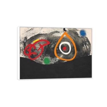 Imagem de MUHJDYC Imagem de arte de parede em tela Joan Miró - reprodução de impressões de arte famosas abstratas - pinturas com moldura branca para decoração de sala de estar (cabeça) 30 x 40 cm - 12 x 16 pol