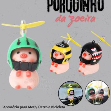 Imagem de Porquinho Jack Da Zoeira Com Led Capacetes Enfeite Para Guidões de Bic