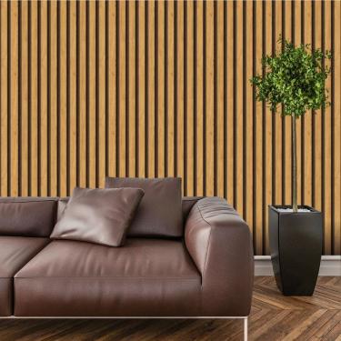 Imagem de Papel De Parede Adesivo Ripado Madeira Lavável Cozinha  3 metros