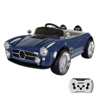 Imagem de Mini Carro Elétrico Infantil Retrô Azul 12V Importway