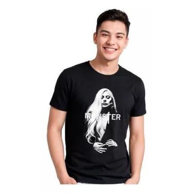 Imagem de Camiseta Masculina Cantora Lady Gaga Monster Musica - Loja Dinka, P, P