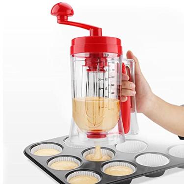 Imagem de Dispensador de massa de cupcake de panqueca manual port¨¢til, liquidificador dom¨¦stico, ferramenta de cozimento, dispensador de massa para assar cupcakes, muffins, crepes, dispensadores de alimentos, armazenamento de alimentos