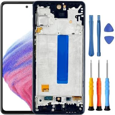 Imagem de Foufinin Substituição de tela para Samsung Galaxy A53 5G para Samsung A53 5G com moldura SM-A536E A536W SM-A536U SM-A536V Display LCD Touch Digitalizador Assembléia com ferramentas preta