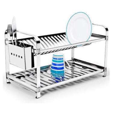 Imagem de Escorredor Para 20 Pratos Com Porta Talher - Makinox