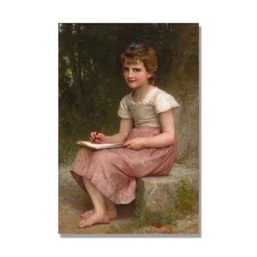 Imagem de NHLDZYH William Adolphe Bouguereau Impressões artísticas - Pintura de retrato - (A Calling) - Pôster temático de mitologia grega - Pôster de decoração de parede vintage. Tela de 80 x 120 cm - 31,5 x