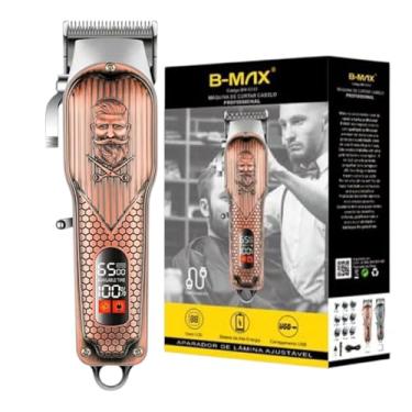 Imagem de Máquina De Cortar Cabelo Barbearia Barbeiro Visor Digital Lcd Recarregável Apara Pelos Acabamento Com Cabo USB E Pentes 110v 220v