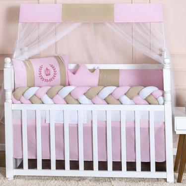 Imagem de Kit Berço Americano Trança 11 Peças Para Bebê Bordado Menino e Menina 