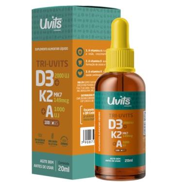 Imagem de Vitamina D3 2000Ui + K2 Mk7 + A 1000Ui 20ml - Uvits