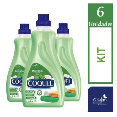 Imagem de Kit 6 Sabão Lava Roupa Líquido Coquel Cocó e Ervas 1,5L Cada - CasaKm