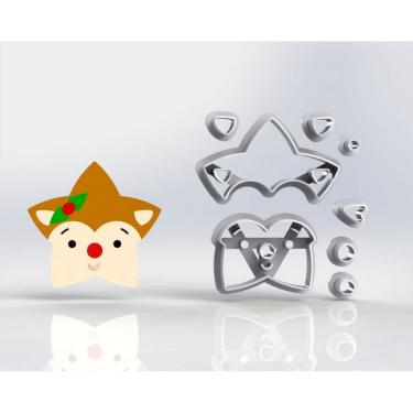 Imagem de Cortador Natal Estrela Cervo Modular Tamanho 7Cm