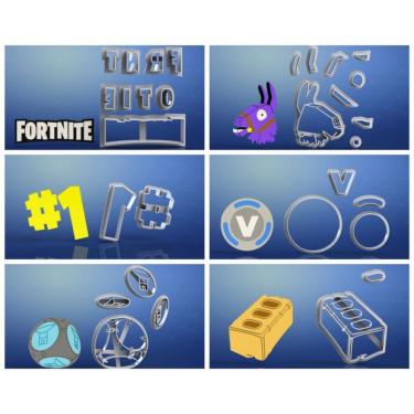Imagem de Cortador Kit Fortnite 6 Modelos Mod 2 Tamanho 5Cm