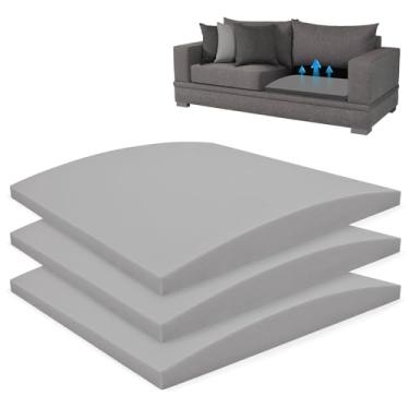 Imagem de BUYUE Almofada fixa para móveis flácidos, almofada de suporte para sofás, sofás, poltronas reclináveis, peças de reposição de espuma de alta densidade, corte de reparo DIY (22 x 22 x 2,4 cinza, 3