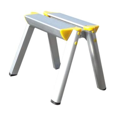 Imagem de WeiLaiKeQi Escada larga dobrável para uso doméstico, escada leve, banquinho fácil de transportar para escritórios, lojas de departamentos, fábricas, Amarelo