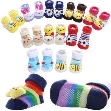 Imagem de Meia Antiderrapante Sapatinho Pantufa Bebe Com Sinos - oem, Menina, 12