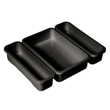 Imagem de Organizador de Gavetas Plástico São Bernardo Preto com 3 Divisórias