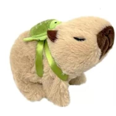Imagem de Pelúcia Capivara Filó com Mochila – Antialérgica, Brinquedo Interativo que Anda e Emite Som (Bege)
