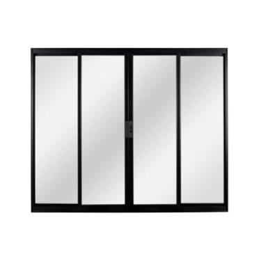 Imagem de Janela 4 folhas 1,20x1,20 sem grade no alumínio preto