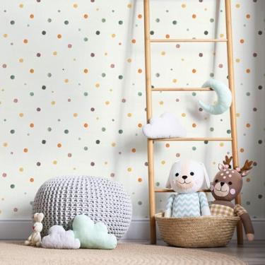 Imagem de Papel de Parede Bolinhas Aquarelas Irregulares 57x270cm