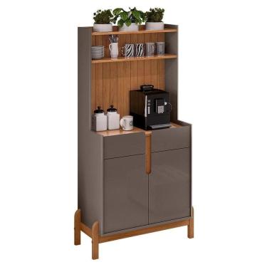 Imagem de Aparador Cantinho Do Café Lizz 2 Portas E 2 Gavetas Cinza Pérola-cedro - Casa D Cinza Pérola-cedro