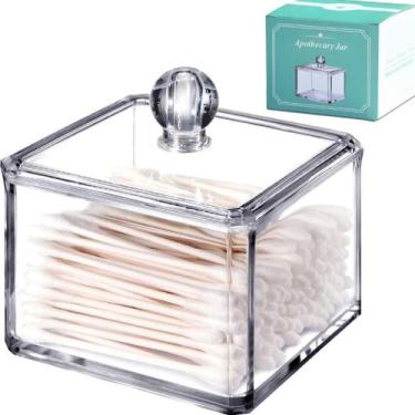 Imagem de Porta Cotonete Algodão Organizador Acrilico com Tampa - Equipe Y