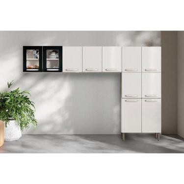 Imagem de Cozinha Modulada Bertolini Evidence 3 Peças (2Aéreos+1Paneleiro) CPT52 Branco/Preto-Bertolini