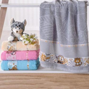 Imagem de Toalha De Banho Infantil Com Barra Ponto Cruz 75X110 - BENE CASA