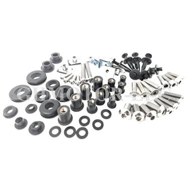 Imagem de GHMotor Conjunto completo de kit de parafusos de carenagem completo feito nos EUA para YZF600 1994 1995 1996 - Prata
