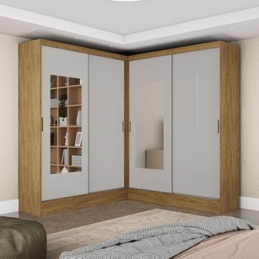 Imagem de Carioca Móveis - Closet Casal Duplo Belém 4 Portas com Espelho 4 Gavetas Carioca Móveis