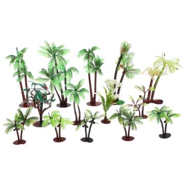 Imagem de TOPPERFUN 14 peças mini coqueiro modelo micro planta ornamento verde areia mesa planta mini decoração de paisagem para meninos e meninas