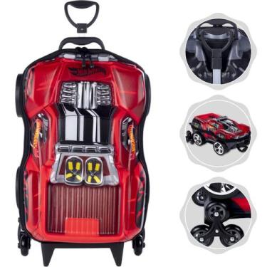 Imagem de Mochila Mala escolar infantil de 3 rodinhas e Relevo 3D - Max Toy , Ho