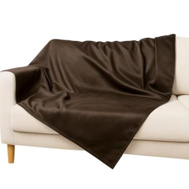 Imagem de Manta Sued Aveludada para Sofá Grande Conforto e Sofisticação em Cada Toque(Marrom,4 Lugares)