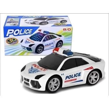 Imagem de Brinquedo Infantil Carrinho de Policia com Luzes 3D Som Luz Bate Volta