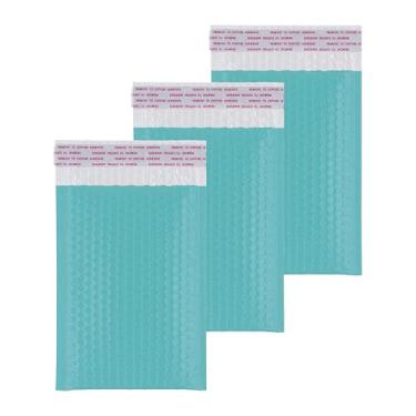 Imagem de EJIEEP Envelopes de plástico bolha 10 x 18 cm, aba adesiva autovedante 4 cm, envelopes acolchoados azul-petróleo, 120 peças por caixa